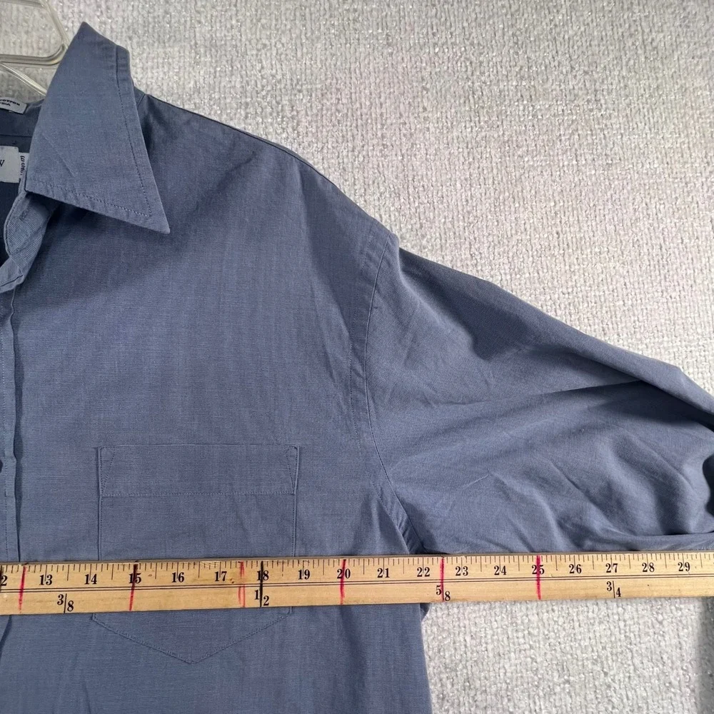 J‎ Crew Mens Button Down Dress Shirt Gray 60s 2 Ply Cotton Long Sleeve Size L